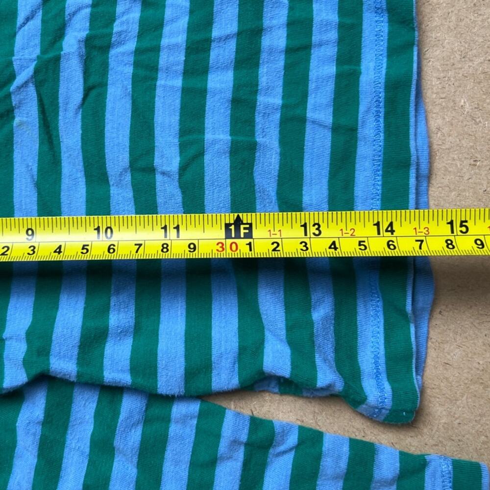 Leigh Tucker Willow Boys Striped Green and Blue Hooded Sweatshirt Size 4-5 - Picture 7 of 8